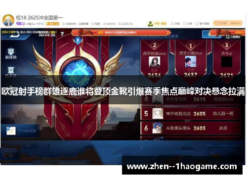 欧冠射手榜群雄逐鹿谁将登顶金靴引爆赛季焦点巅峰对决悬念拉满